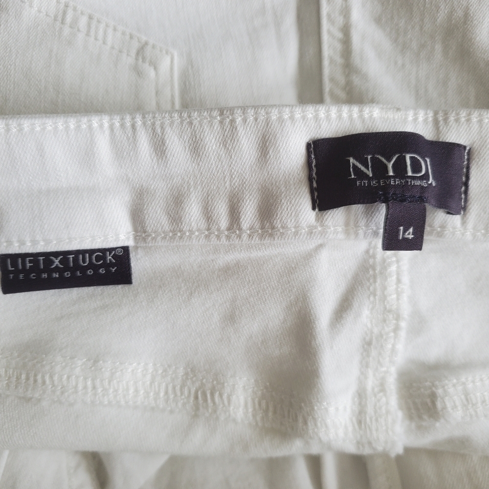 NYDJ Lift Tuck Technology Chloe Capri White Jeans Size 14 - Picture 7 of 14